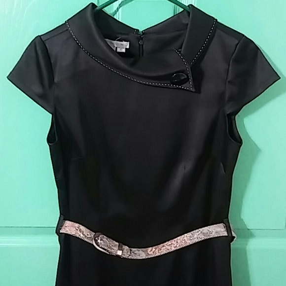 Black London Time Dress Size 10 Polyester - Picture 2 of 8